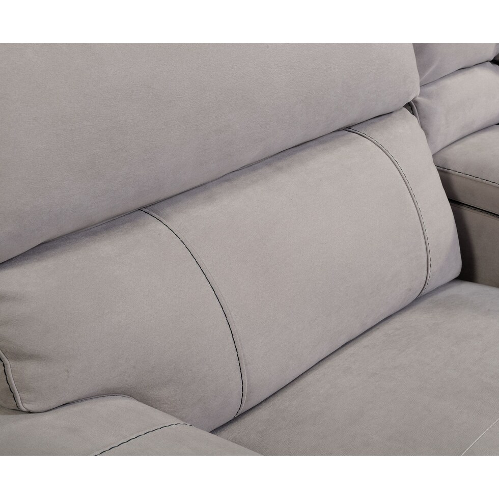 newport gray  pc power reclining sofa   