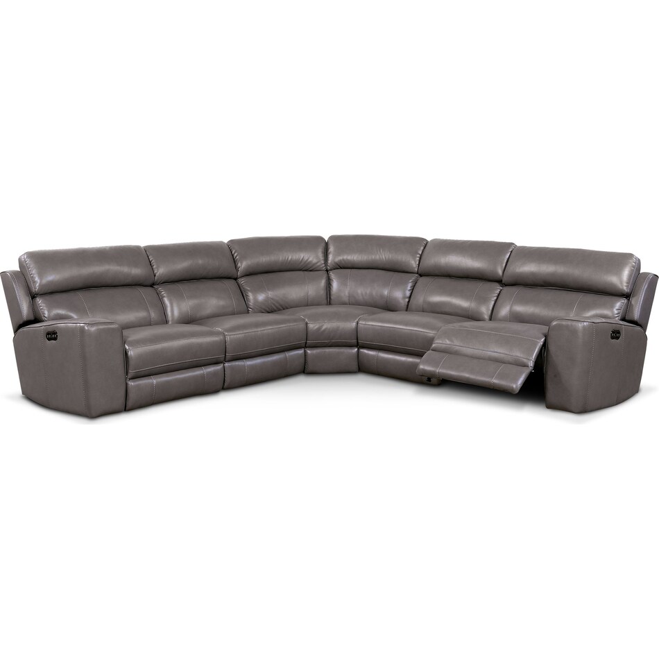 Newport 5Piece DualPower Reclining Sectional with 2 Reclining Seats