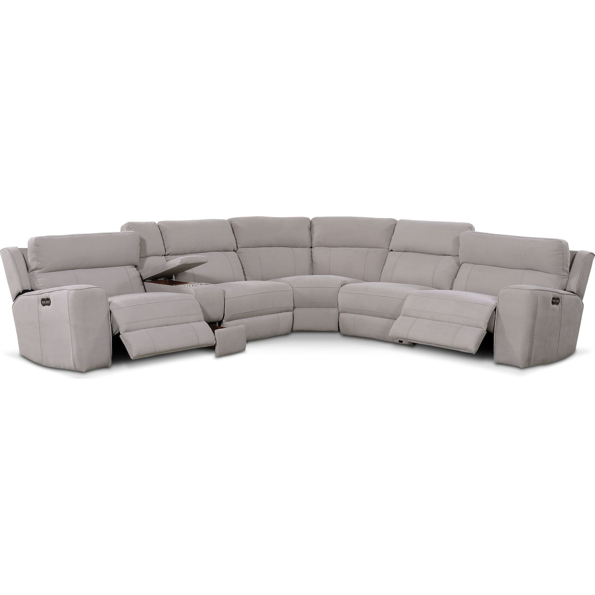 Newport 6-Piece Dual-Power Reclining Sectional with 2 Reclining Seats ...