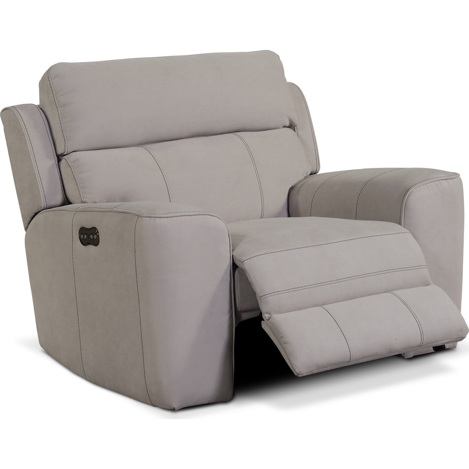 Newport DualPower Recliner Light Gray Value City Furniture