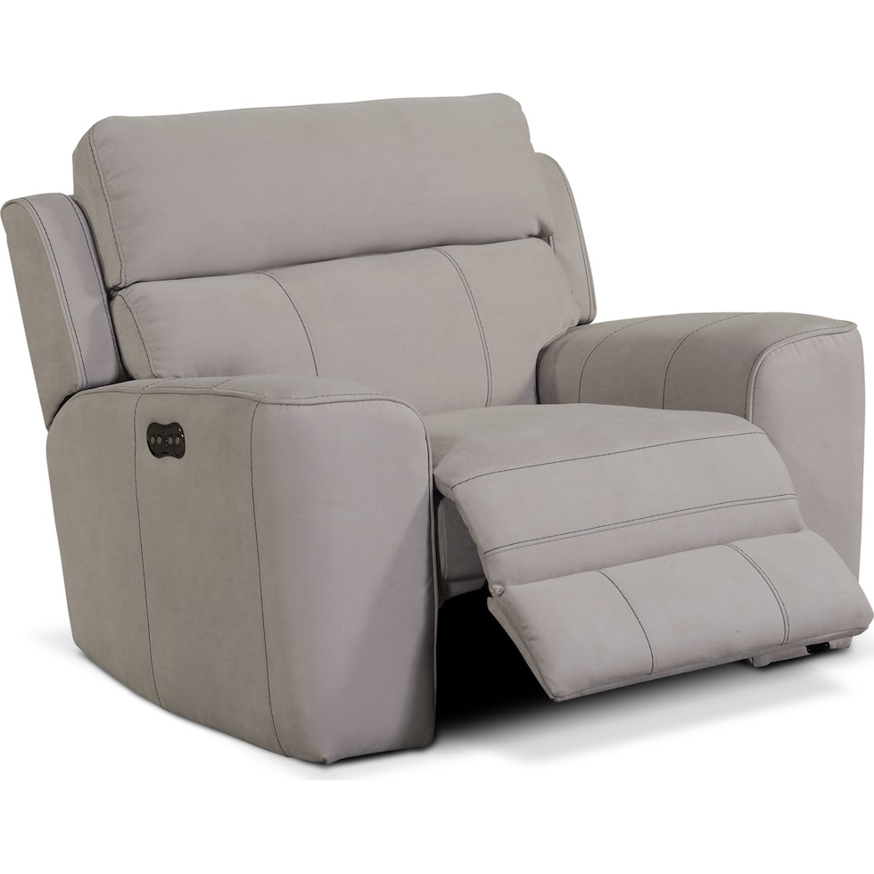 newport gray power recliner   