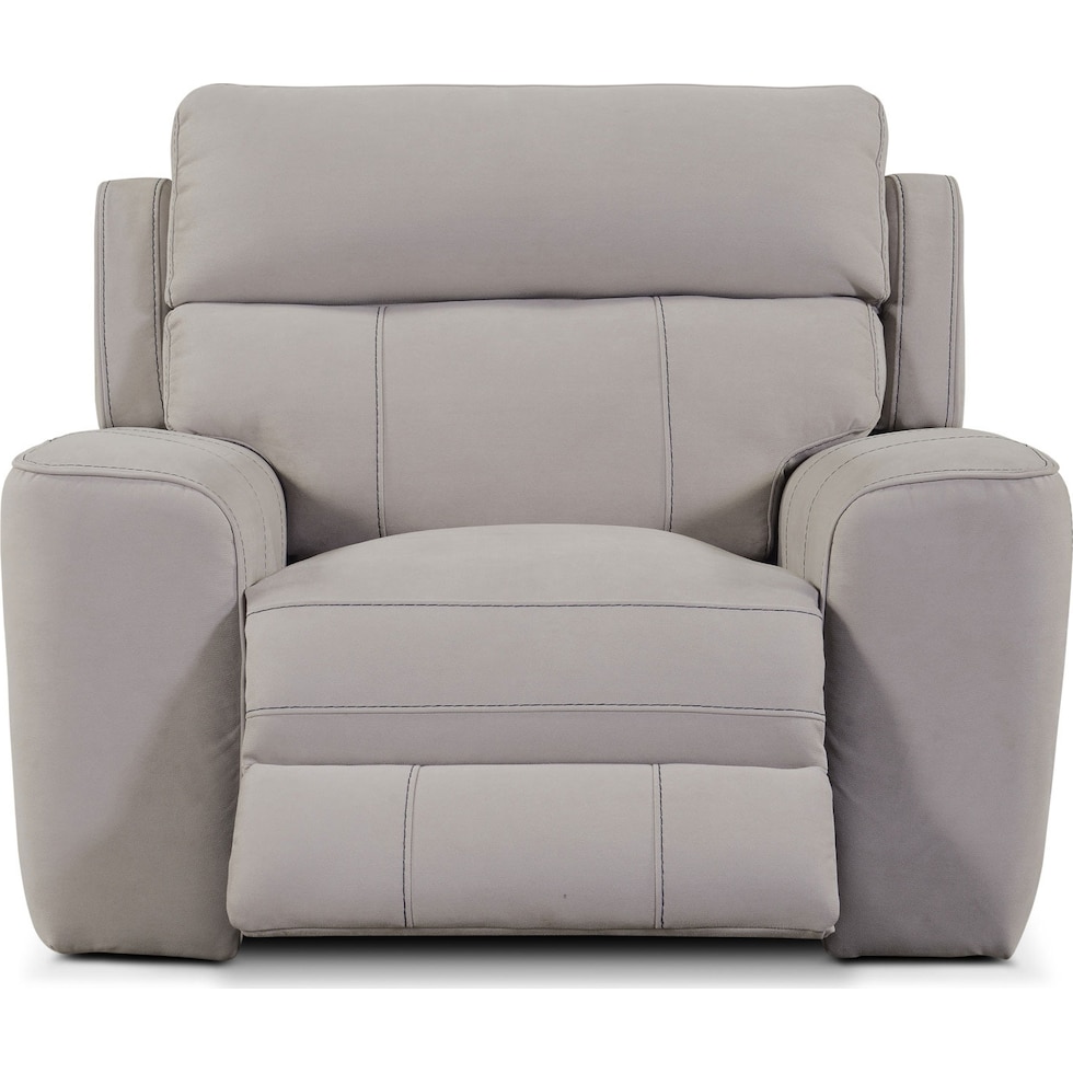 newport gray power recliner   