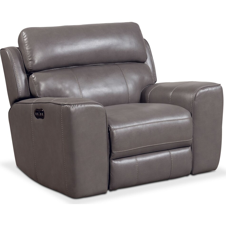 Newport DualPower Recliner Gray Value City Furniture
