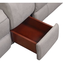 newport gray power reclining sectional   