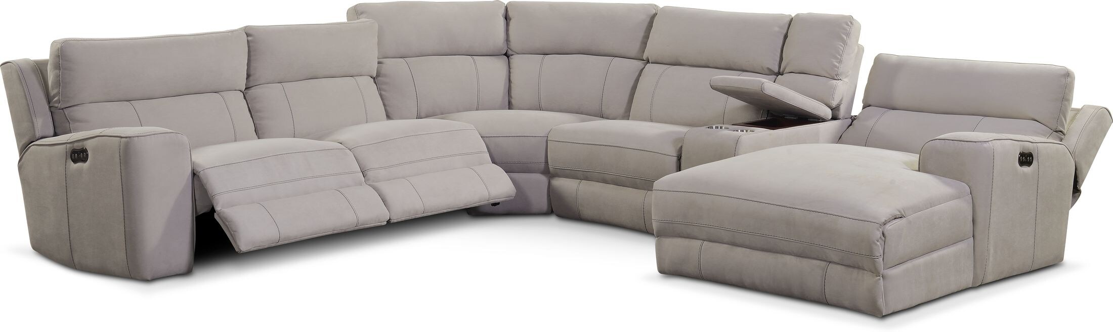 grey power reclining sectional