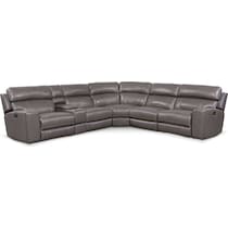 newport gray sectional   