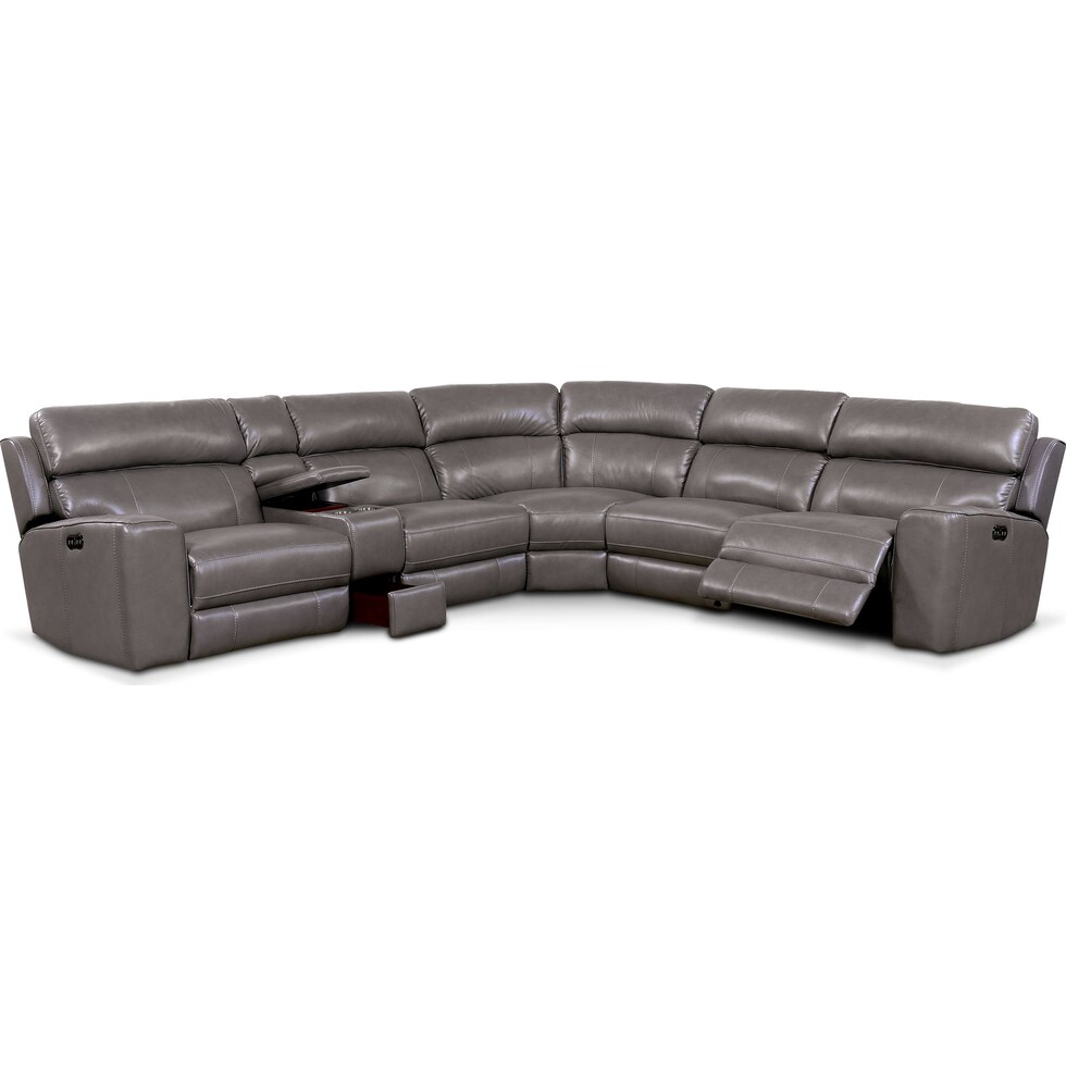 newport gray sectional   