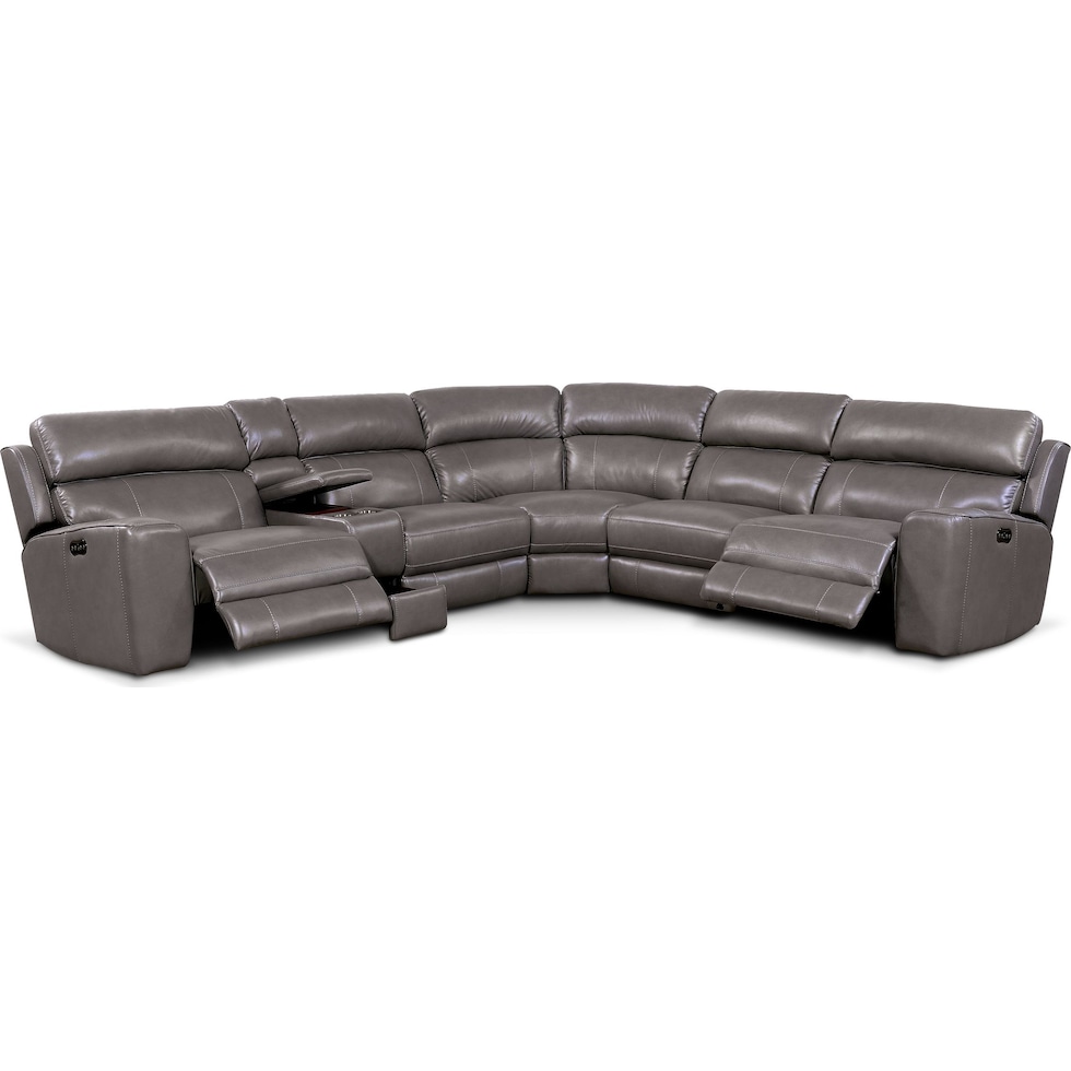 newport gray sectional   