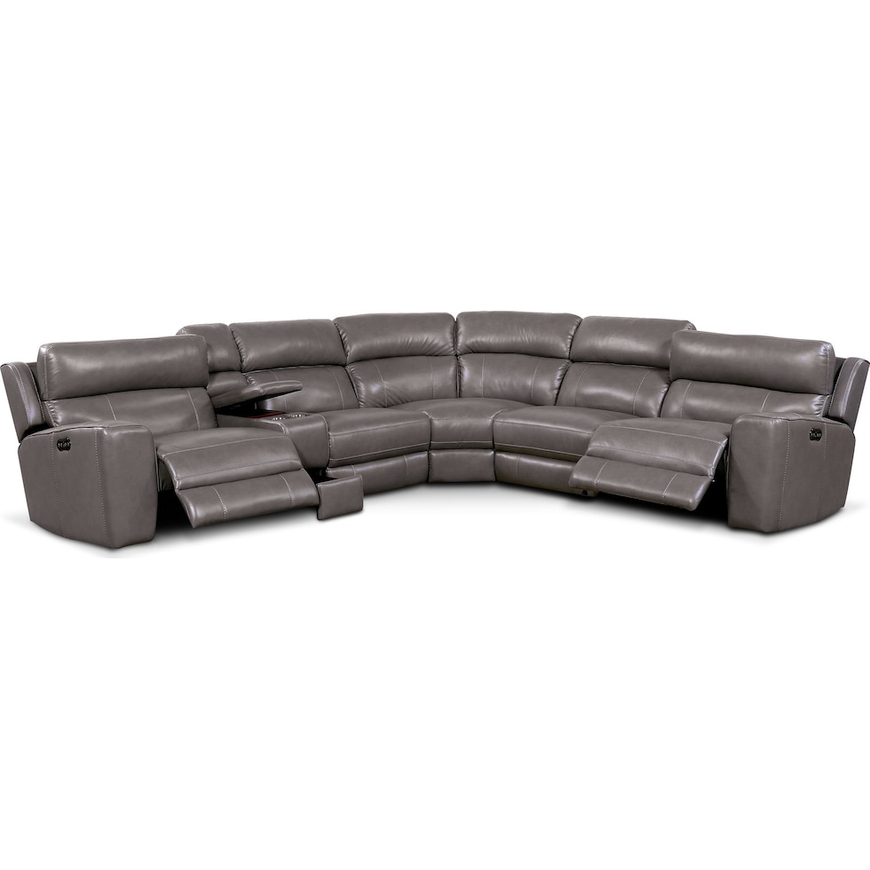 newport gray sectional   