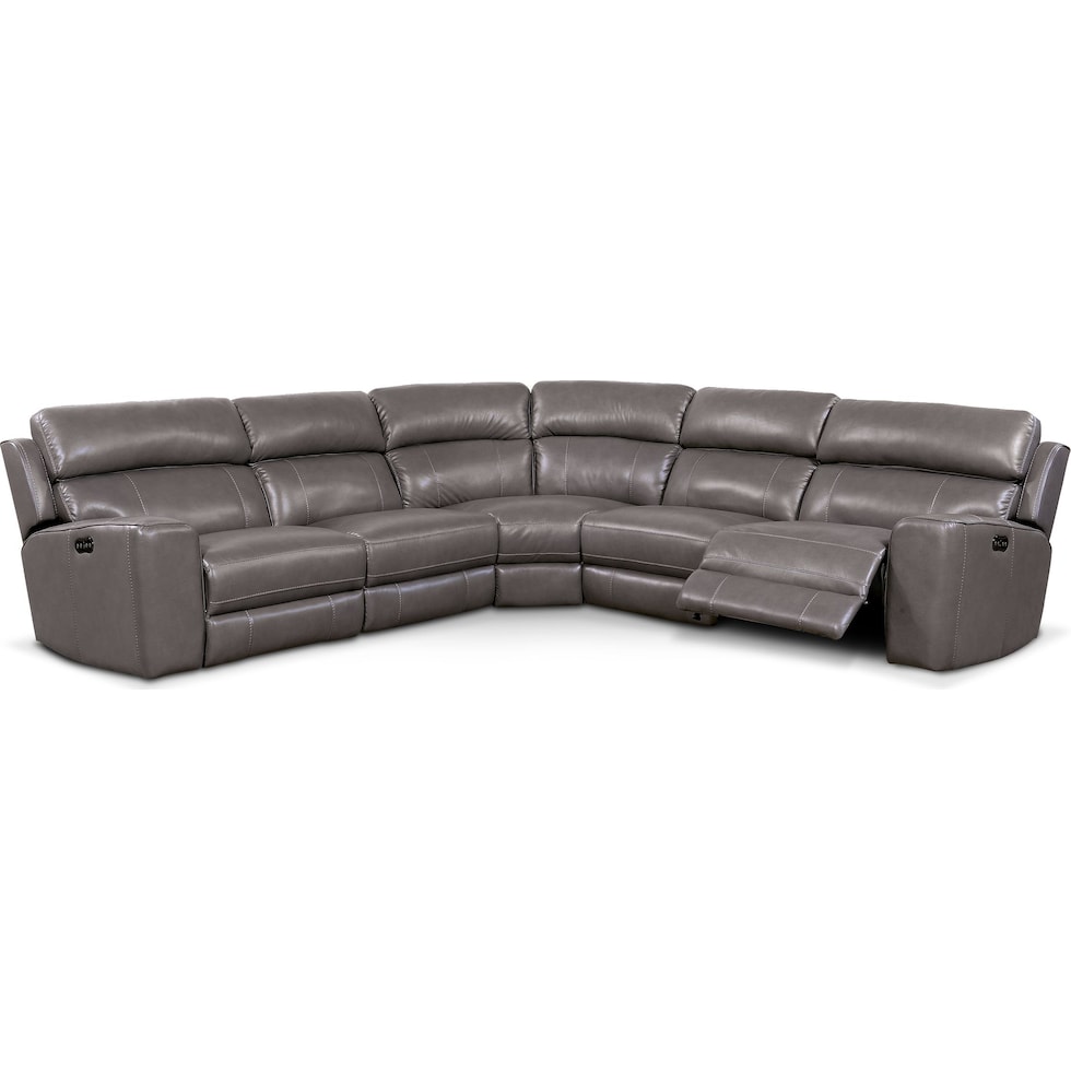 newport gray sectional   