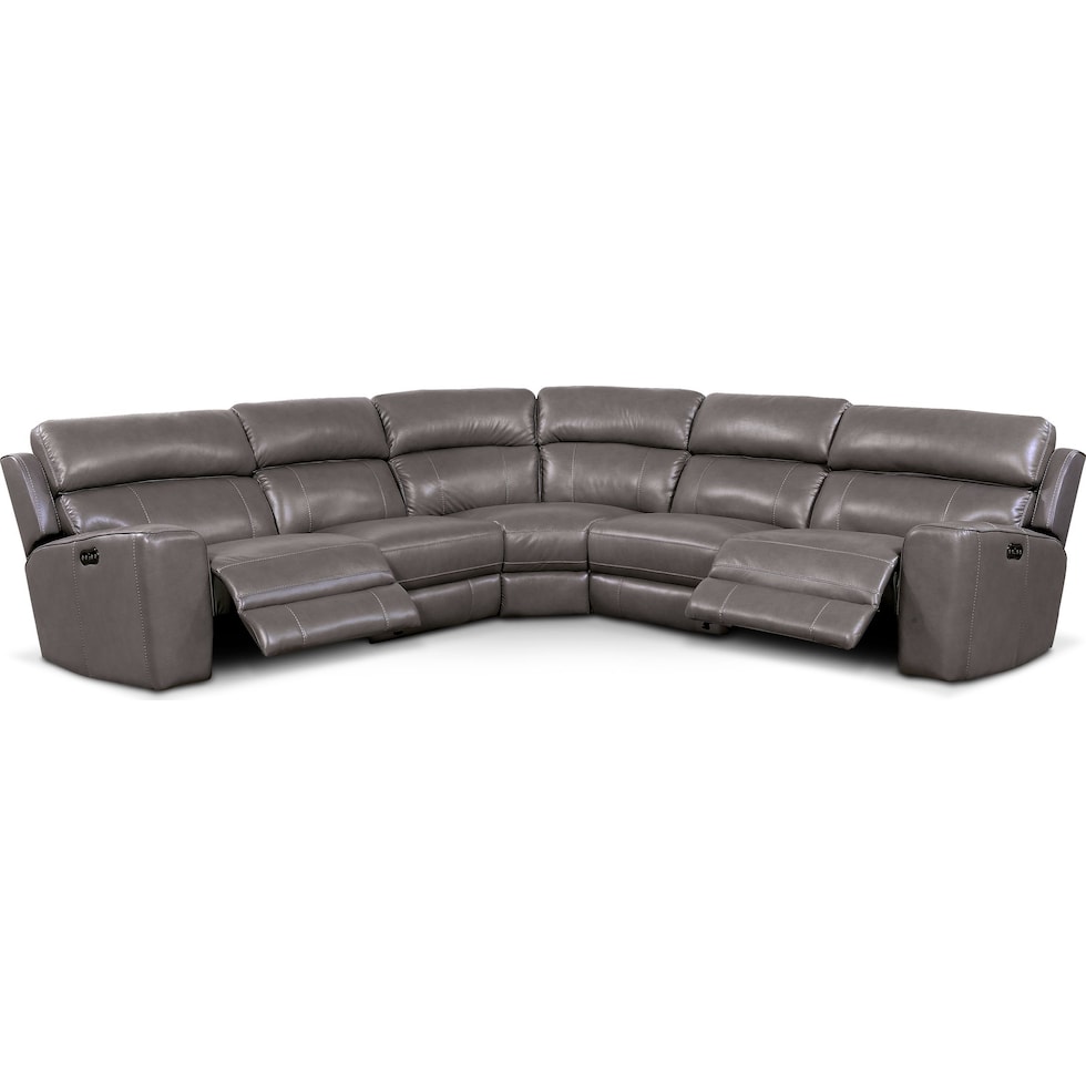 newport gray sectional   