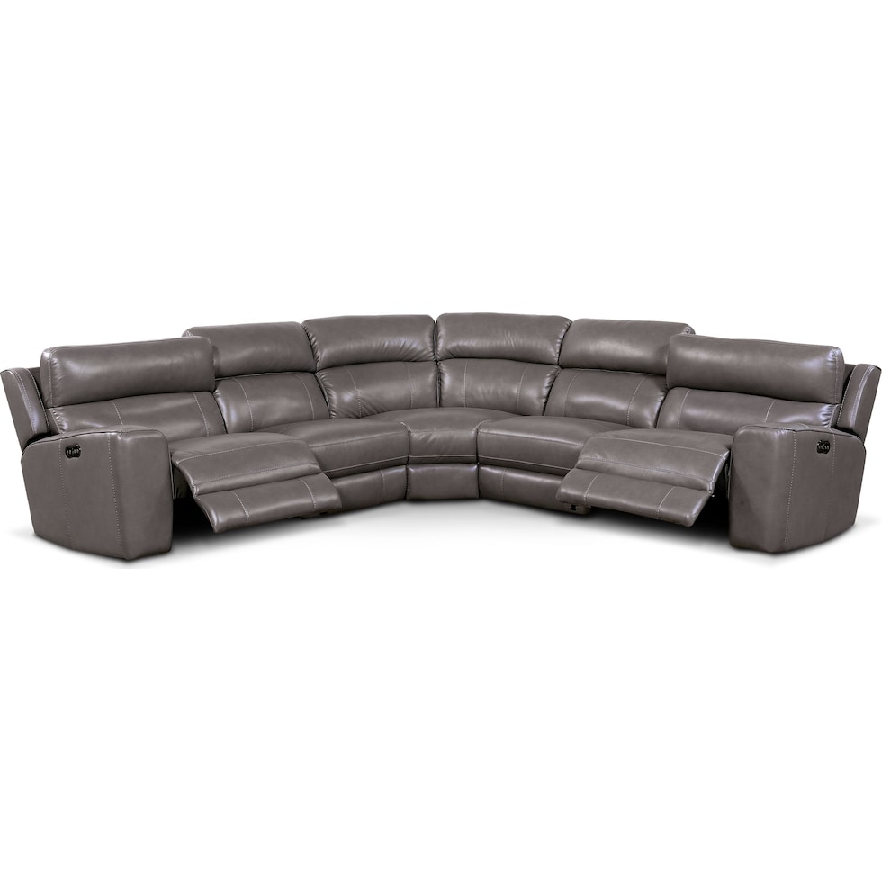 newport gray sectional   