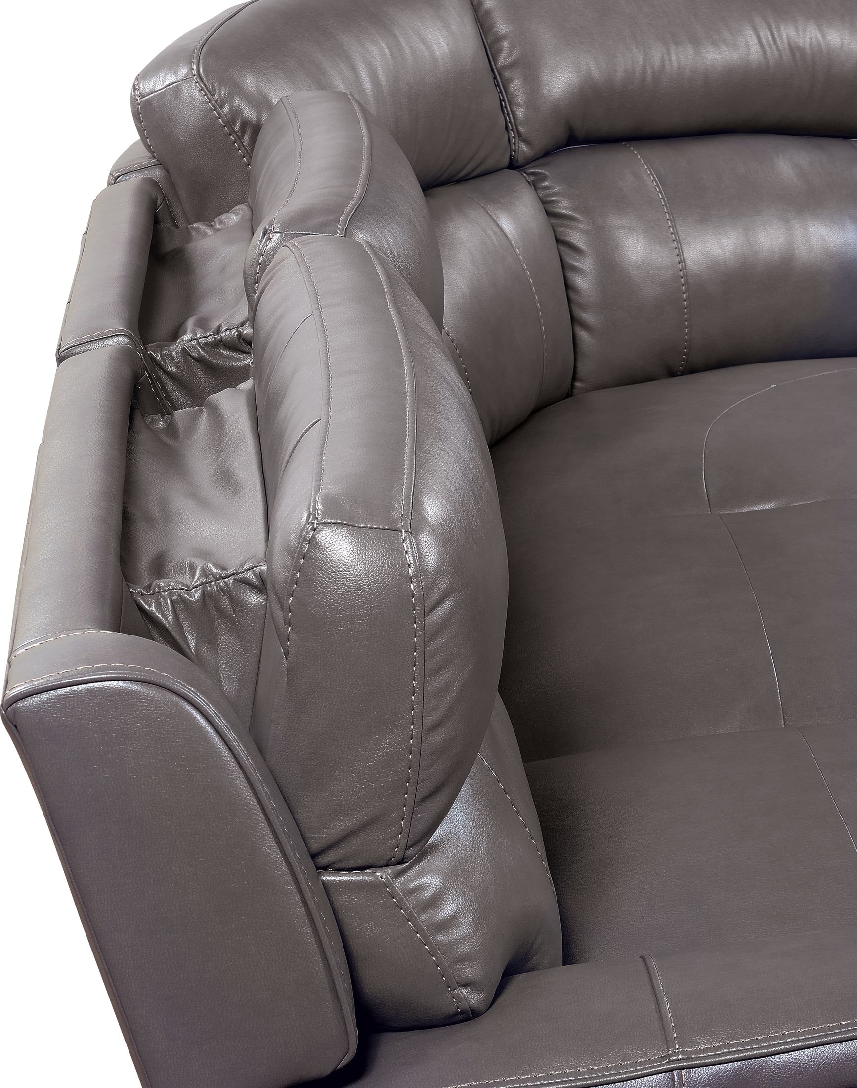 MY WEAKNESS マイウィークネス　NEW PORT LEATHER Newport 5-Piece Dual-Power Reclining Sectional with 2