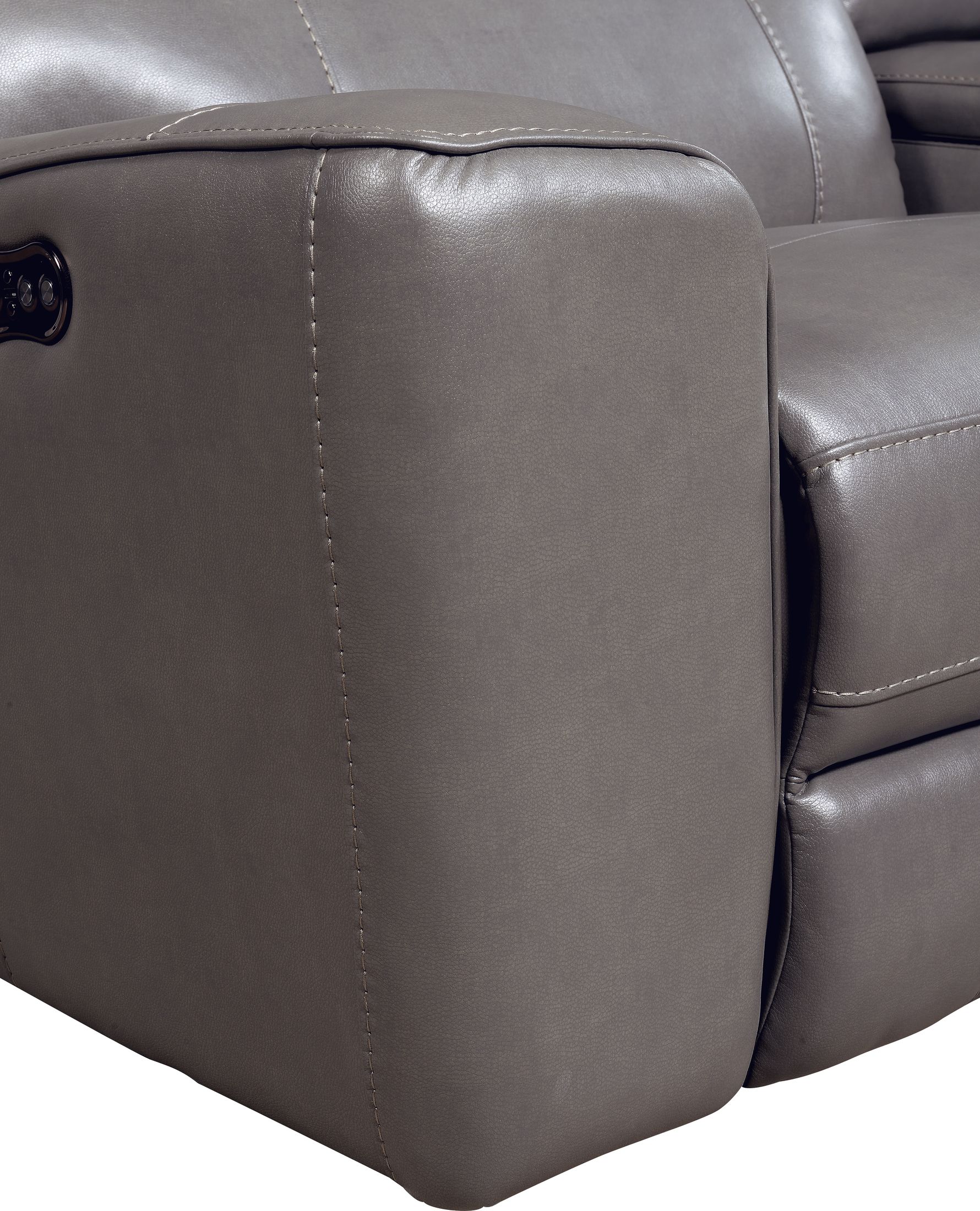 MY WEAKNESS マイウィークネス　NEW PORT LEATHER Newport 5-Piece Dual-Power Reclining Sectional with 2