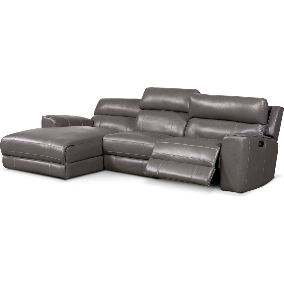 newport gray sectional   