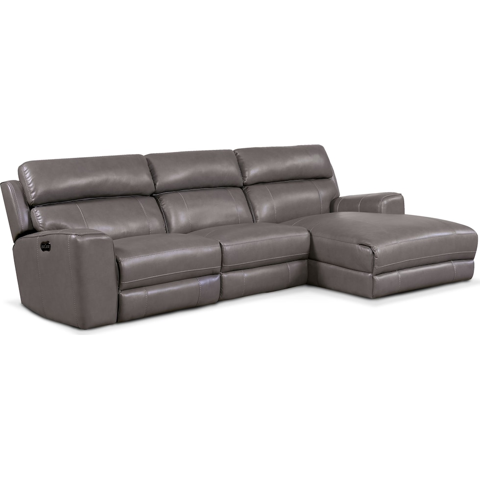 newport gray sectional   