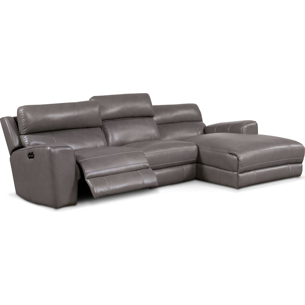 newport gray sectional   