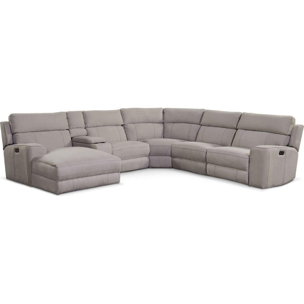newport gray sectional   