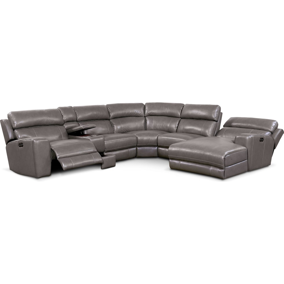 newport gray sectional   