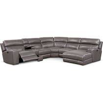 newport gray sectional   