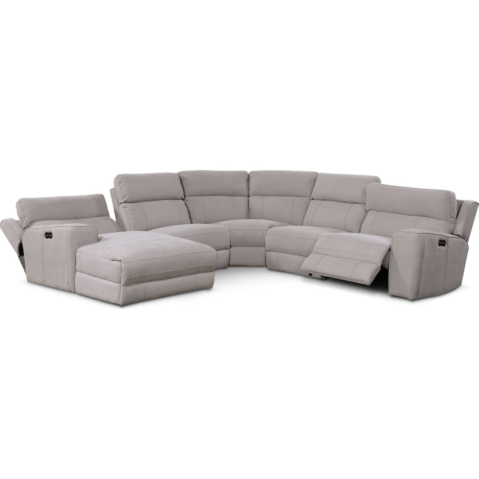 newport gray sectional   