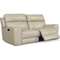 newport white  pc power reclining sofa   