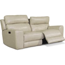 newport white  pc power reclining sofa   