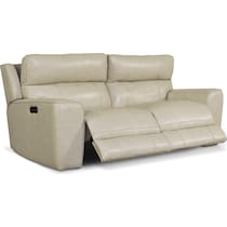 newport white  pc power reclining sofa   