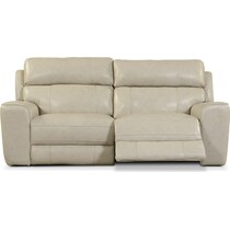 newport white  pc power reclining sofa   