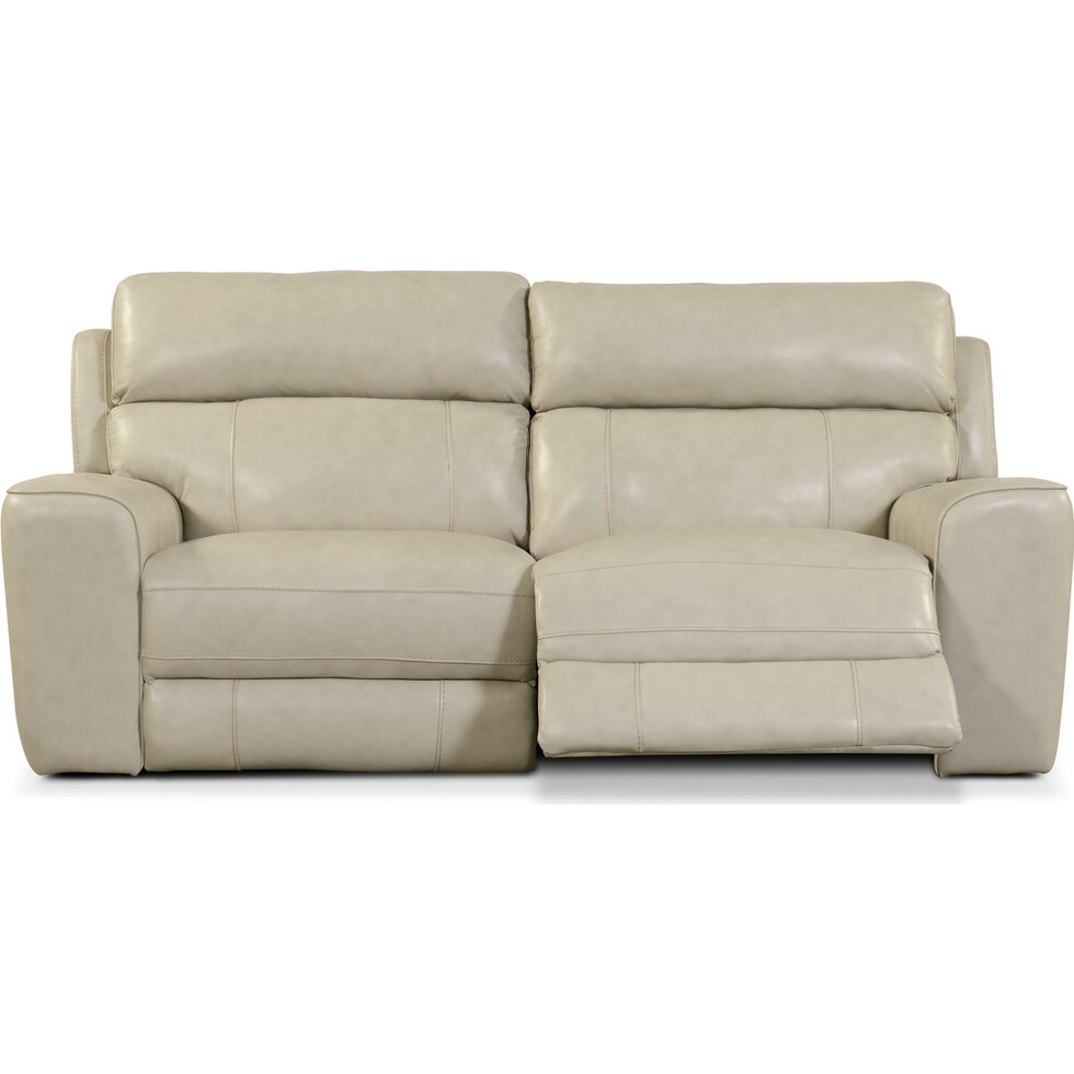 newport white  pc power reclining sofa   