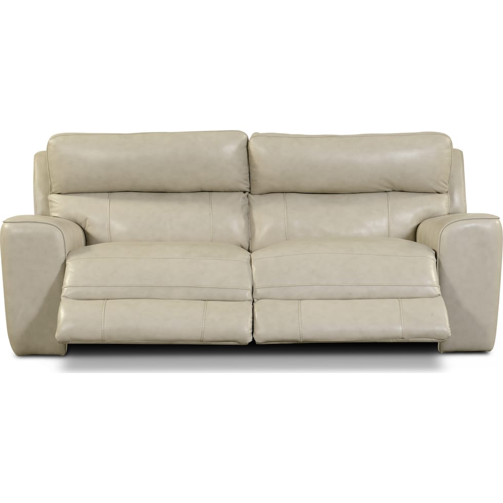 newport white  pc power reclining sofa   