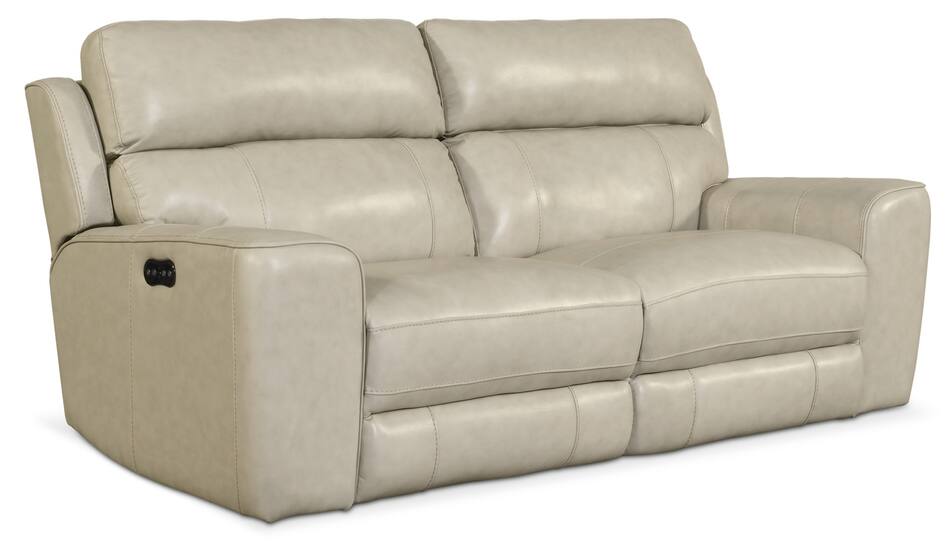 Newport 2Piece DualPower Reclining Sofa Cream Value City Furniture