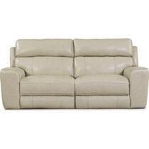 newport white  pc power reclining sofa   