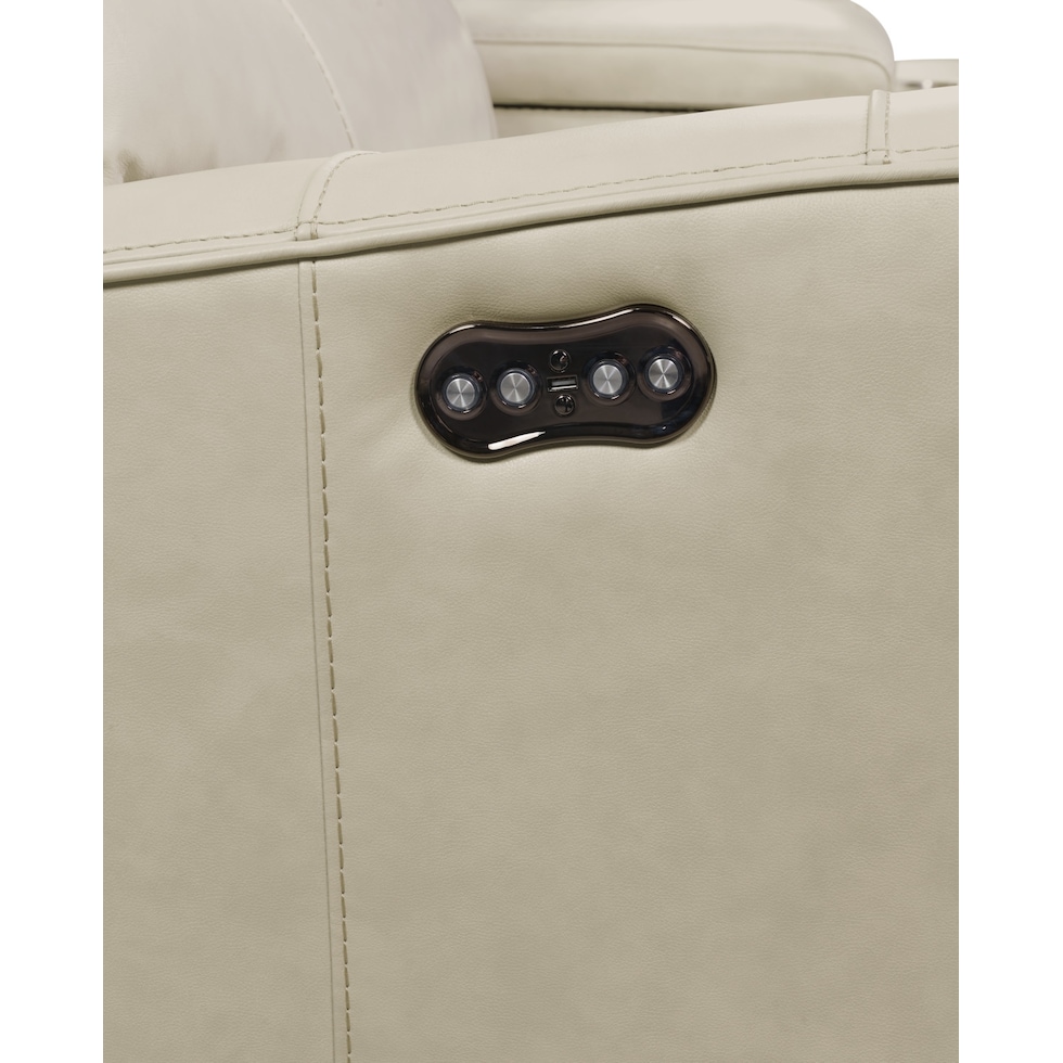 newport white  pc power reclining sofa   