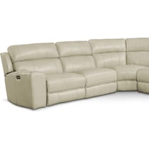 newport white  pc power reclining sectional   