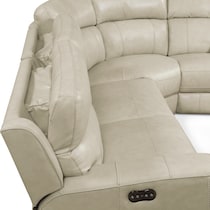 newport white power reclining sectional   