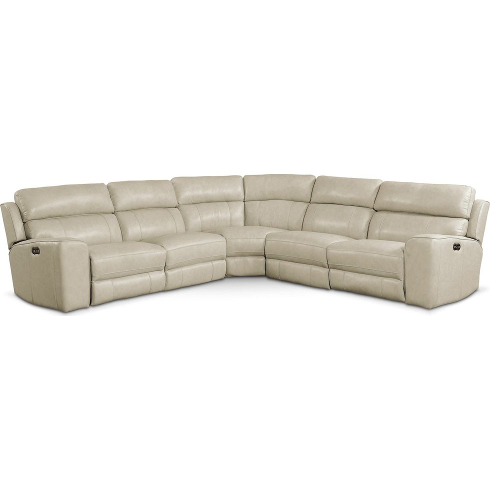 newport white power reclining sectional   