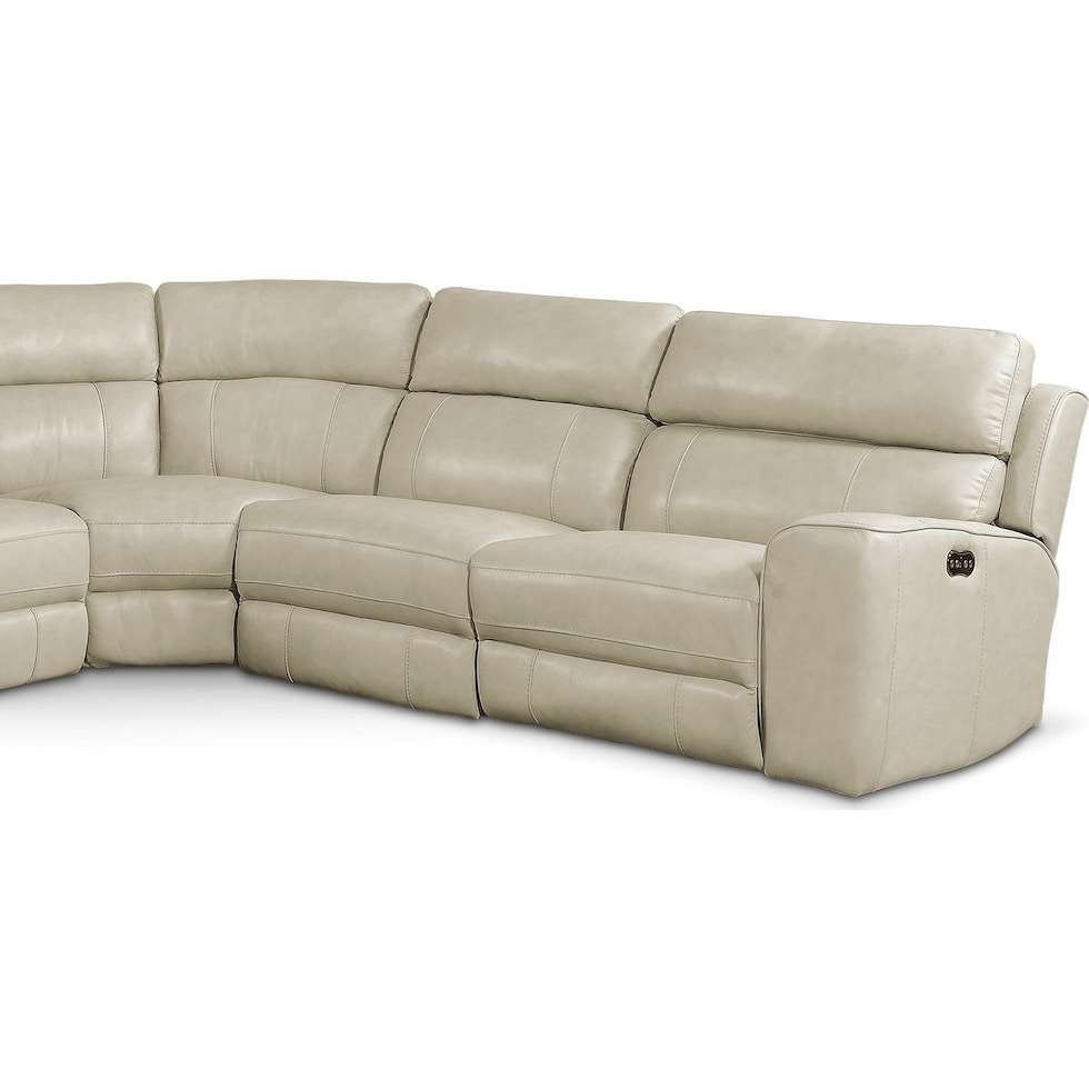 newport white power reclining sectional   