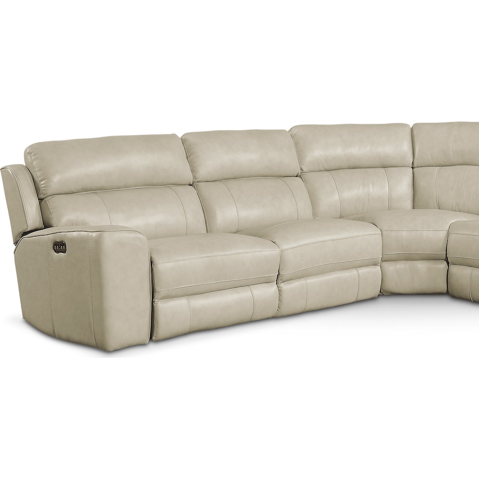 newport white power reclining sectional   
