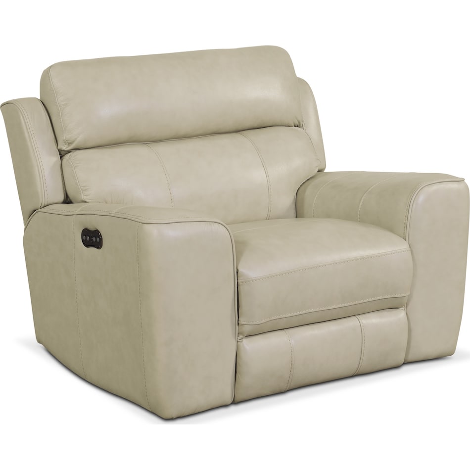 Newport DualPower Recliner Cream Value City Furniture