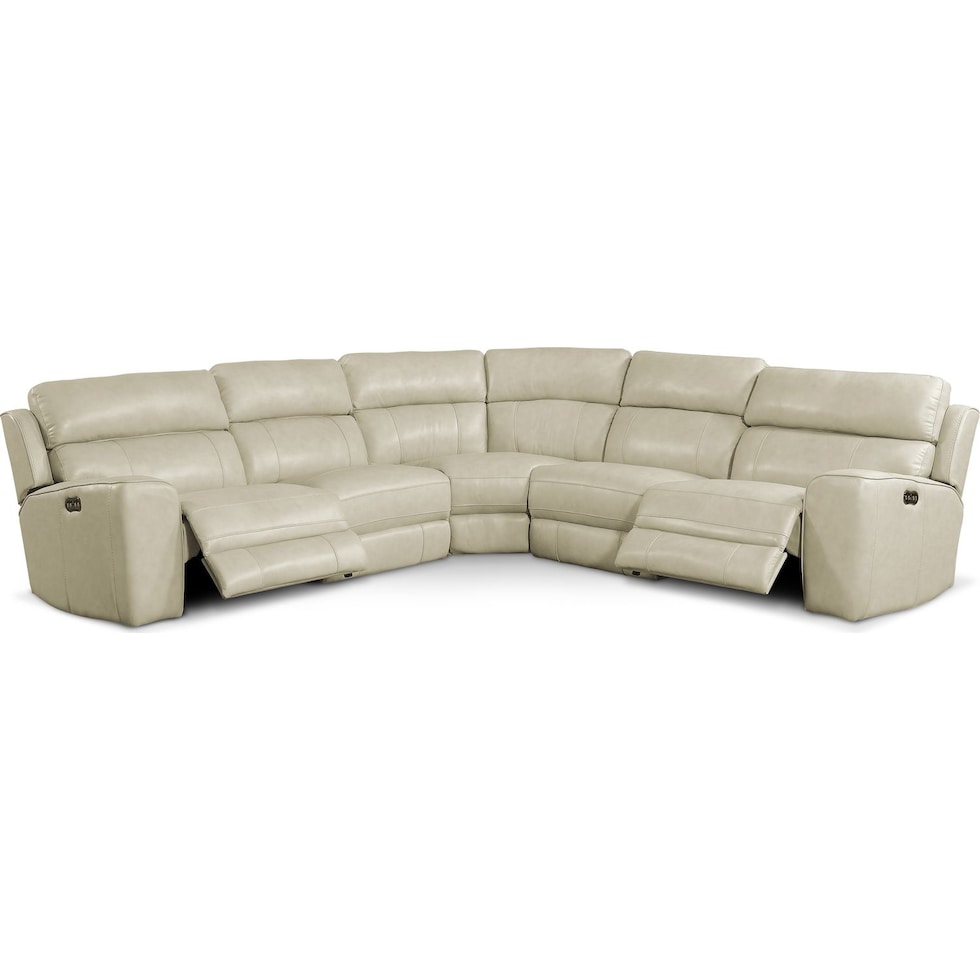 newport white sectional   