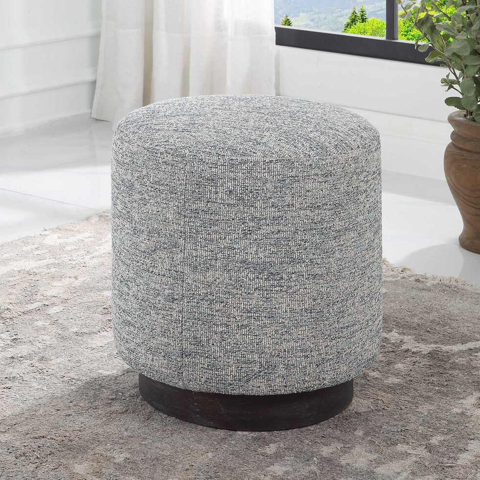 newsie blue accent ottoman   