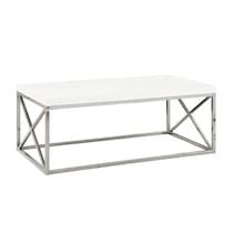 nicholas white chrome coffee table   
