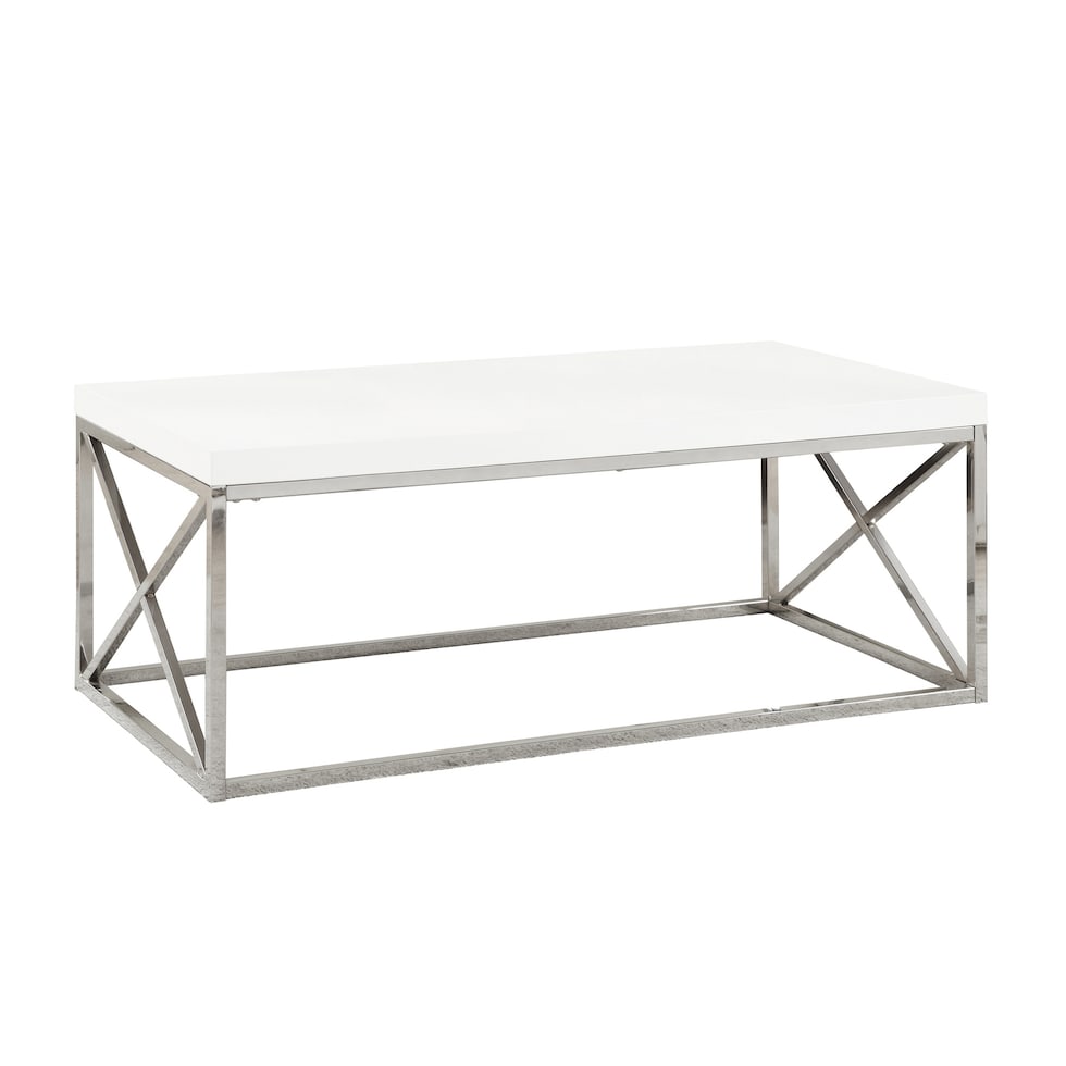 nicholas white chrome coffee table   