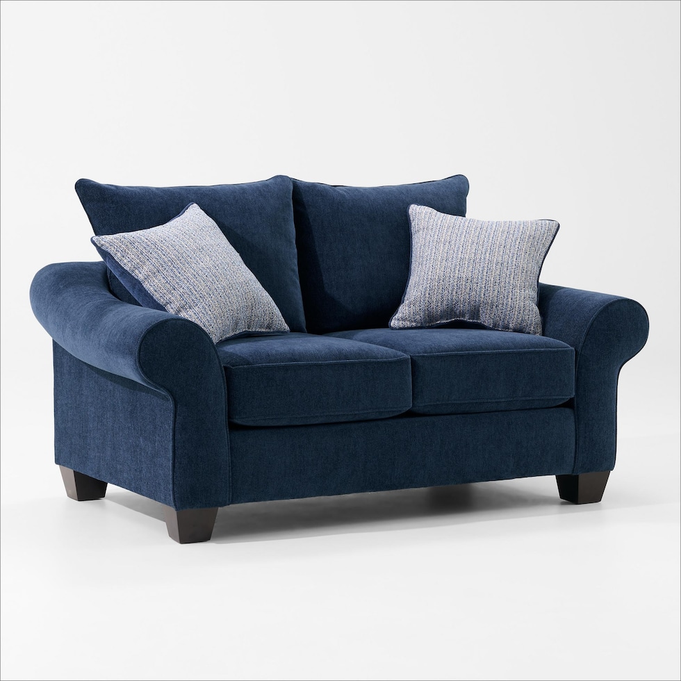 nicki blue loveseat   