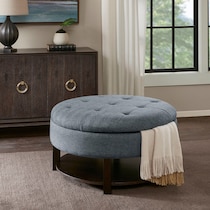 nikki blue ottoman   