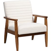 nikolai cream walnut brown accent chair   