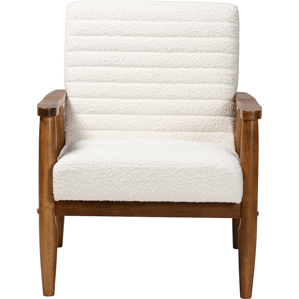 nikolai cream walnut brown accent chair   