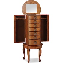 niles light brown jewelry armoire   