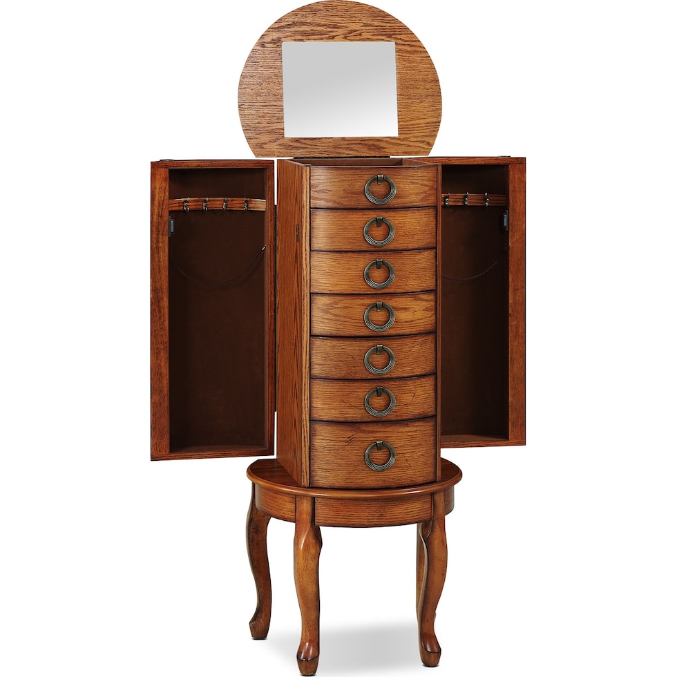 niles light brown jewelry armoire   